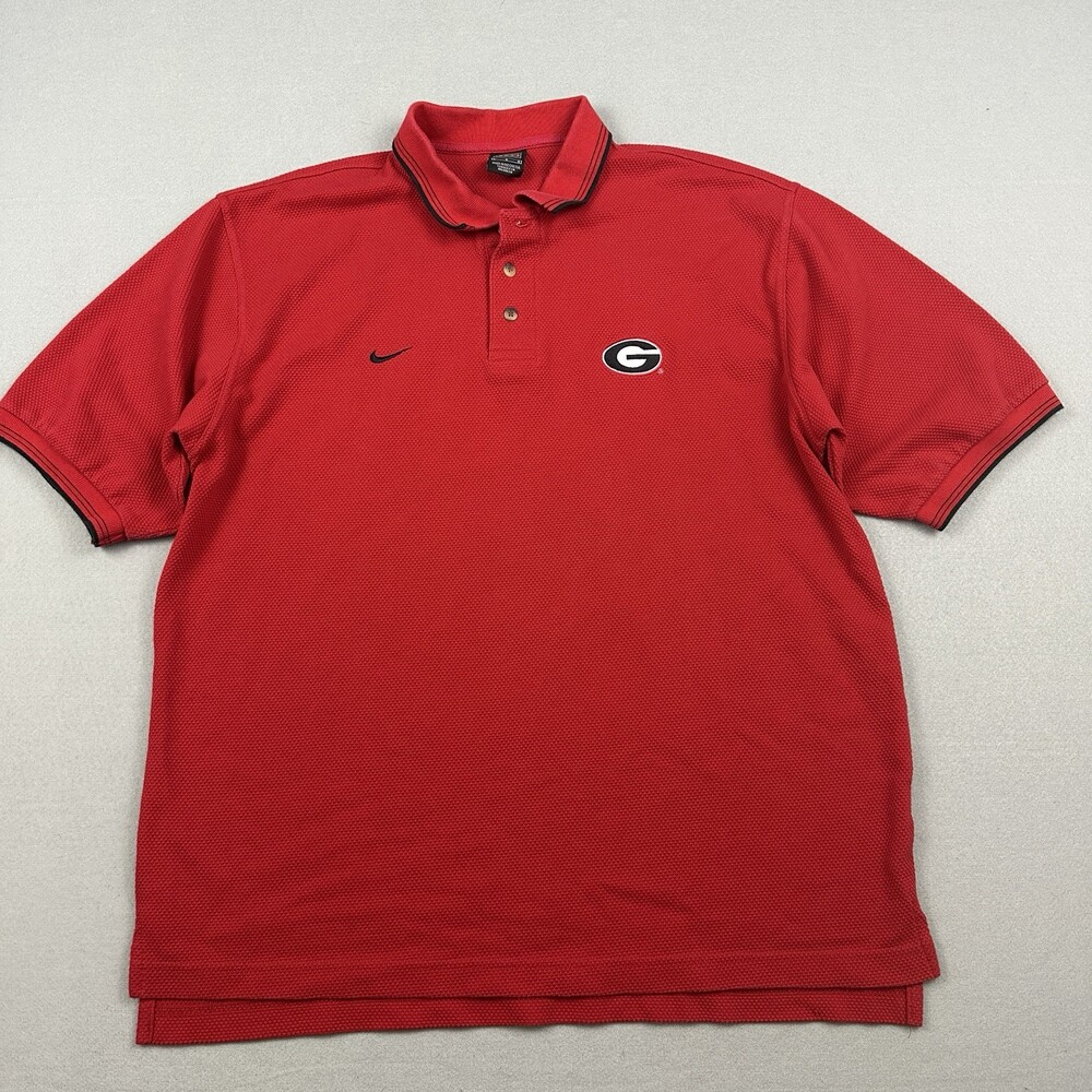 Vintage Georgia Bulldogs Shirt Men Large Red Solid Nike Team SEC Football 90s L
